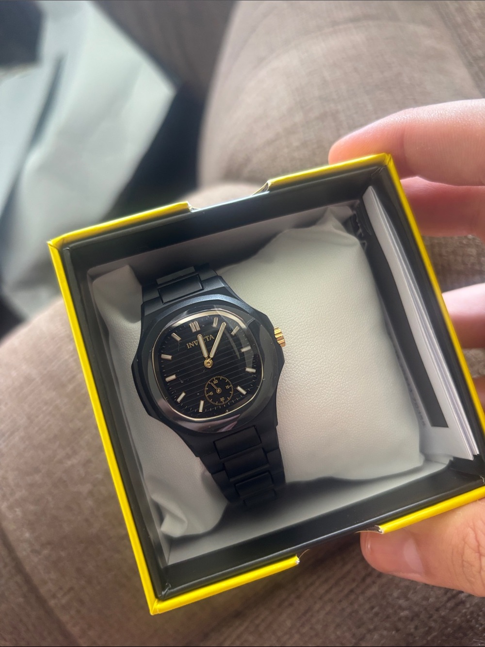 Invicta Black and Gold Men's Stainless Steel Bracelet Watch